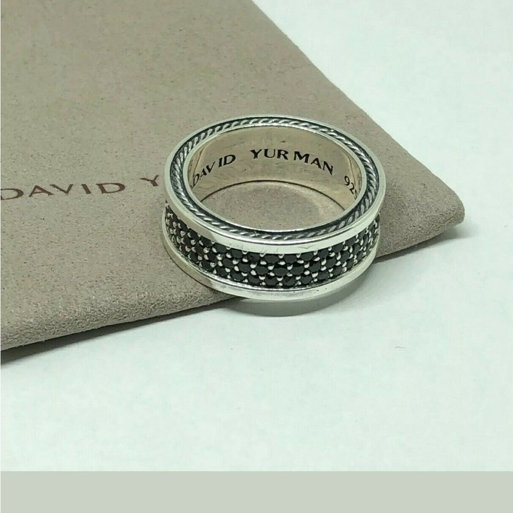 David Yurman Men's Silver and Black Band